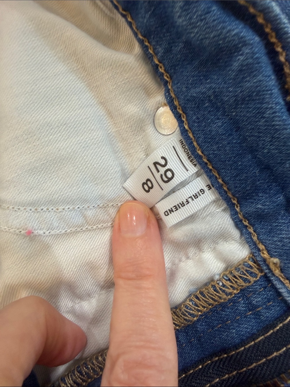 LOFT Dark Blue Boyfriend Jeans with Cuffed Hem - Picture 5 of 13